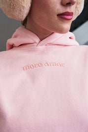Polerón con Gorro Written Rosado | more amor