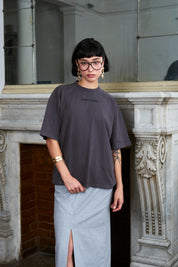 Polera Boxy Fit 250 gr Rounded Gris | more amor