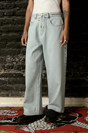 Pantalón Denim Daily Hearts Celeste Mujer | more amor