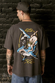Polera Hammerhead Shark Gris Hombre | Jose Prieto