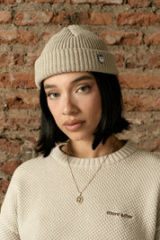 Gorro Beanie Fisherman Ecru | more amor