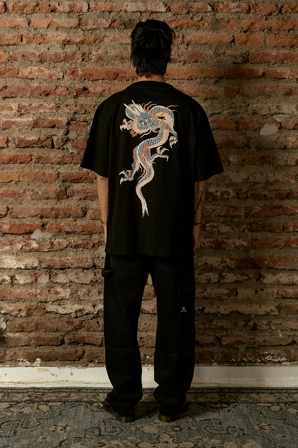 Polera Japanese Dragon Negra Hombre | Andres Cruces