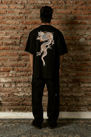 Polera Japanese Dragon Negra Hombre | Andres Cruces