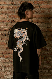 Polera Japanese Dragon Negra Hombre | Andres Cruces