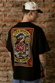 Polera Tarot Snake Negra Hombre | Ecto