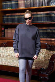 Crewneck Sin Gorro Neotribal Spine Gris | Simon Noctem