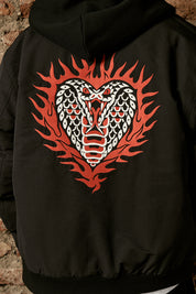 Chaqueta Bomber Flamed Cobra Negra Hombre | Jose Prieto