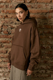 Polerón con Gorro Full Back Café Mujer | more amor