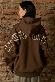 Polerón con Gorro Full Back Café Mujer | more amor