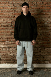 Polerón con Gorro Full Back Negro Hombre | more amor