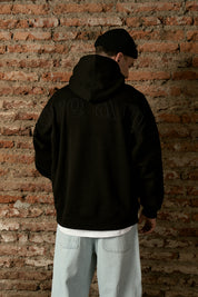 Polerón con Gorro Full Back Negro Hombre | more amor