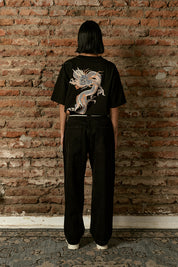 Pantalón Denim Daily Hearts Negro Mujer | more amor