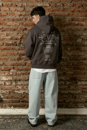 Polerón con Gorro Cute Flowers Gris Hombre | Animalita