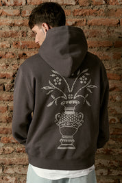 Polerón con Gorro Cute Flowers Gris Hombre | Animalita