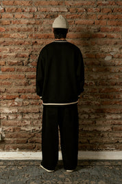 Polerón Crewneck sin Gorro Negro Hombre | More Amor