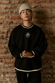 Polerón Crewneck sin Gorro Negro Hombre | More Amor