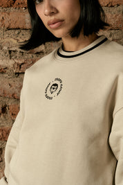 Polerón Crewneck sin Gorro Ecru Mujer | More Amor