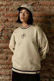 Polerón Crewneck sin Gorro Ecru Mujer | More Amor