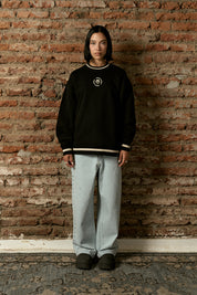 Polerón Crewneck sin Gorro Negro Mujer | More Amor