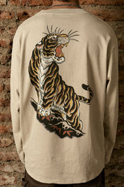 Polera ML Golden Tiger Ecru Hombre | Andres Cruces