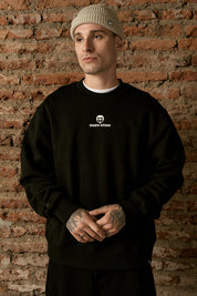 Polerón Crewneck Ornamental Rhombus Negro Hombre | Animalita