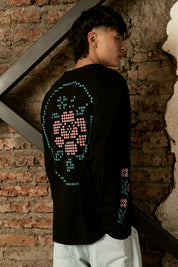 Polera ML Crochet Rose Negra Hombre | Animalita