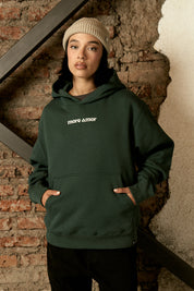 Polerón con Gorro Written Verde Mujer | more amor