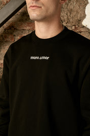 Polerón Crewneck Written Negro Hombre | more amor