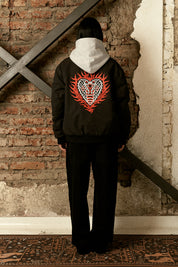 Chaqueta Bomber Flamed Cobra Negra Mujer | Jose Prieto