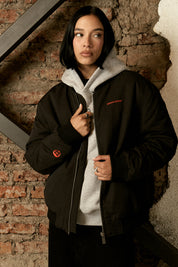 Chaqueta Bomber Flamed Cobra Negra Mujer | Jose Prieto