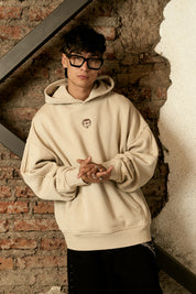 Polerón con Gorro Full Back Ecru Hombre | more amor