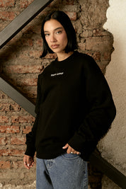 Polerón Crewneck Written Negro Mujer | more amor