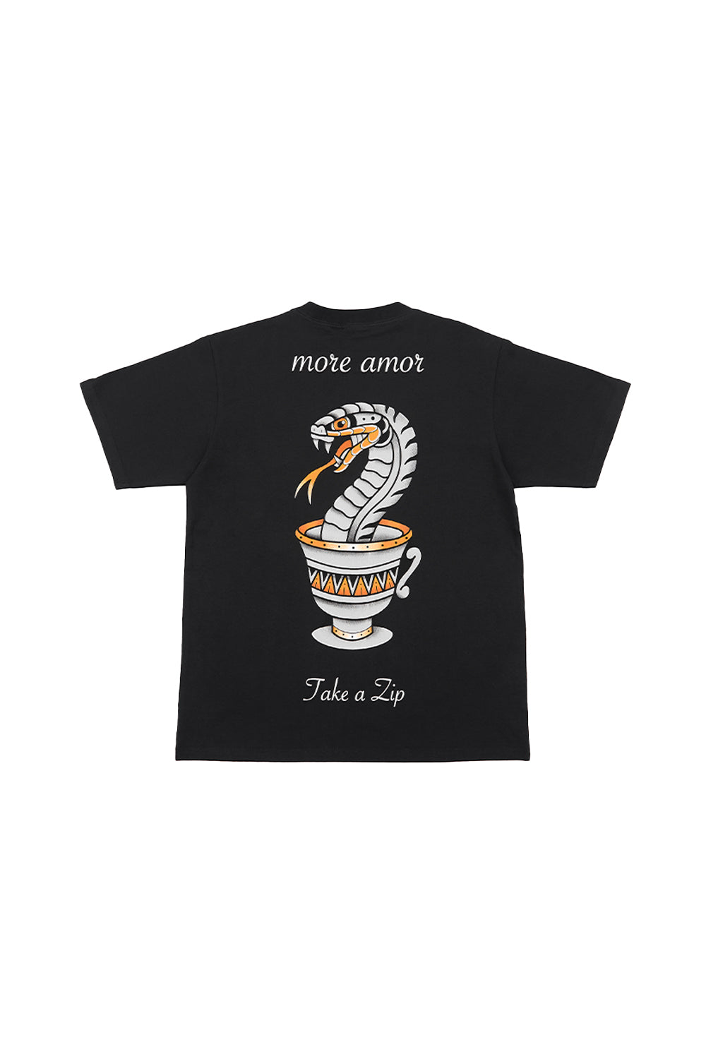 Polera Heavy Manga Corta Hombre Snake Cup Negra | Dimedarko