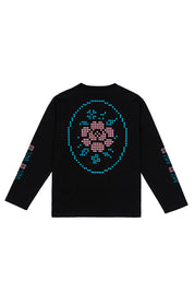 Polera ML Crochet Rose Negra Mujer | Animalita