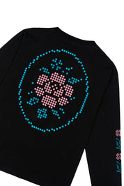 Polera ML Crochet Rose Negra Hombre | Animalita
