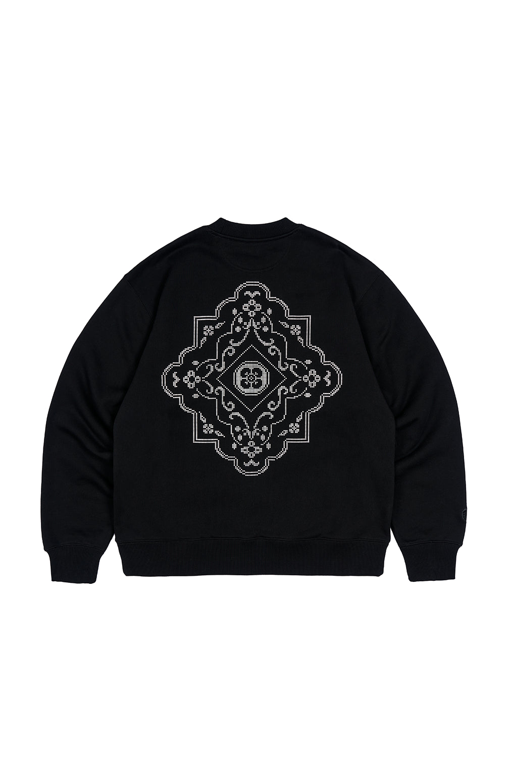 Polerón Crewneck Ornamental Rhombus Negro Mujer | Animalita