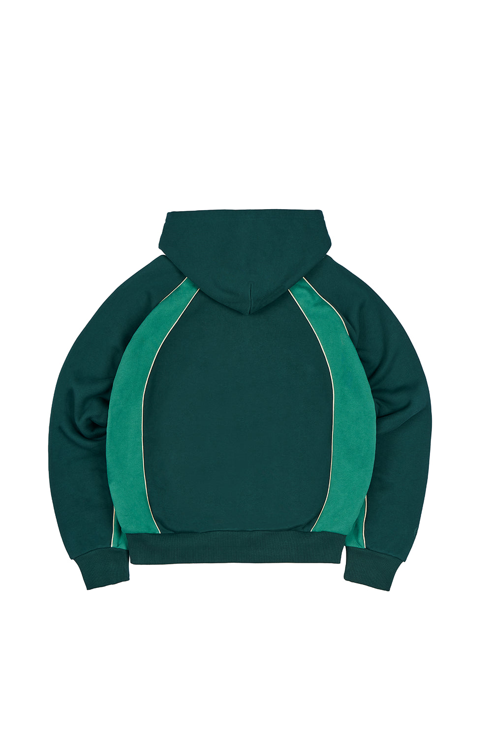 Polerón con Gorro Boxy Piping Double Verde Hombre | more amor