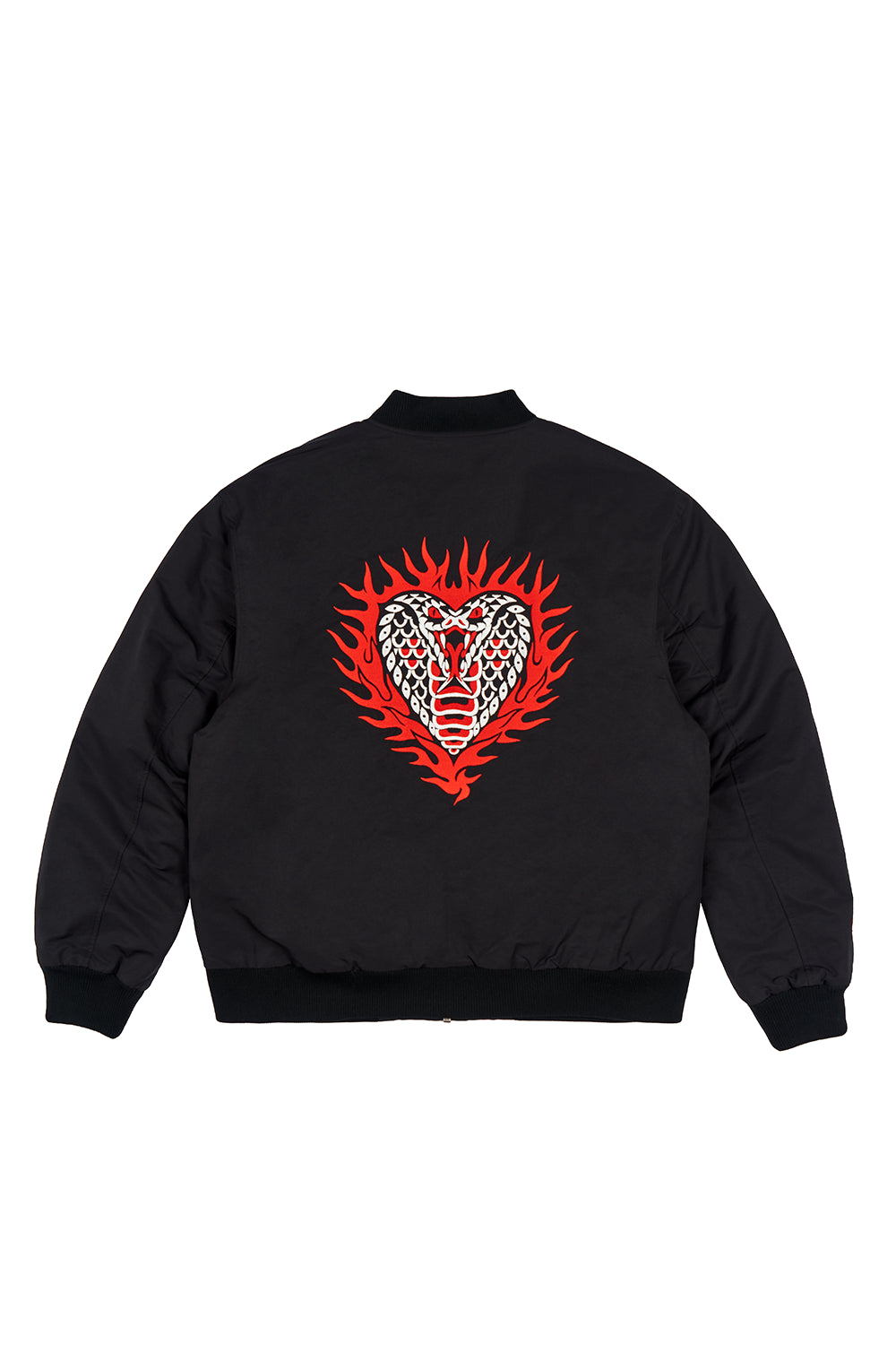 Chaqueta Bomber Flamed Cobra Negra Hombre | Jose Prieto
