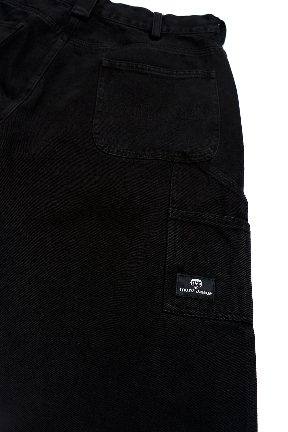 Pantalón Denim Carpenter Negro Mujer | more amor