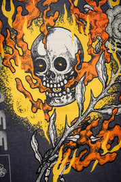 Polera Skull & Fire Gris | 3Sietes