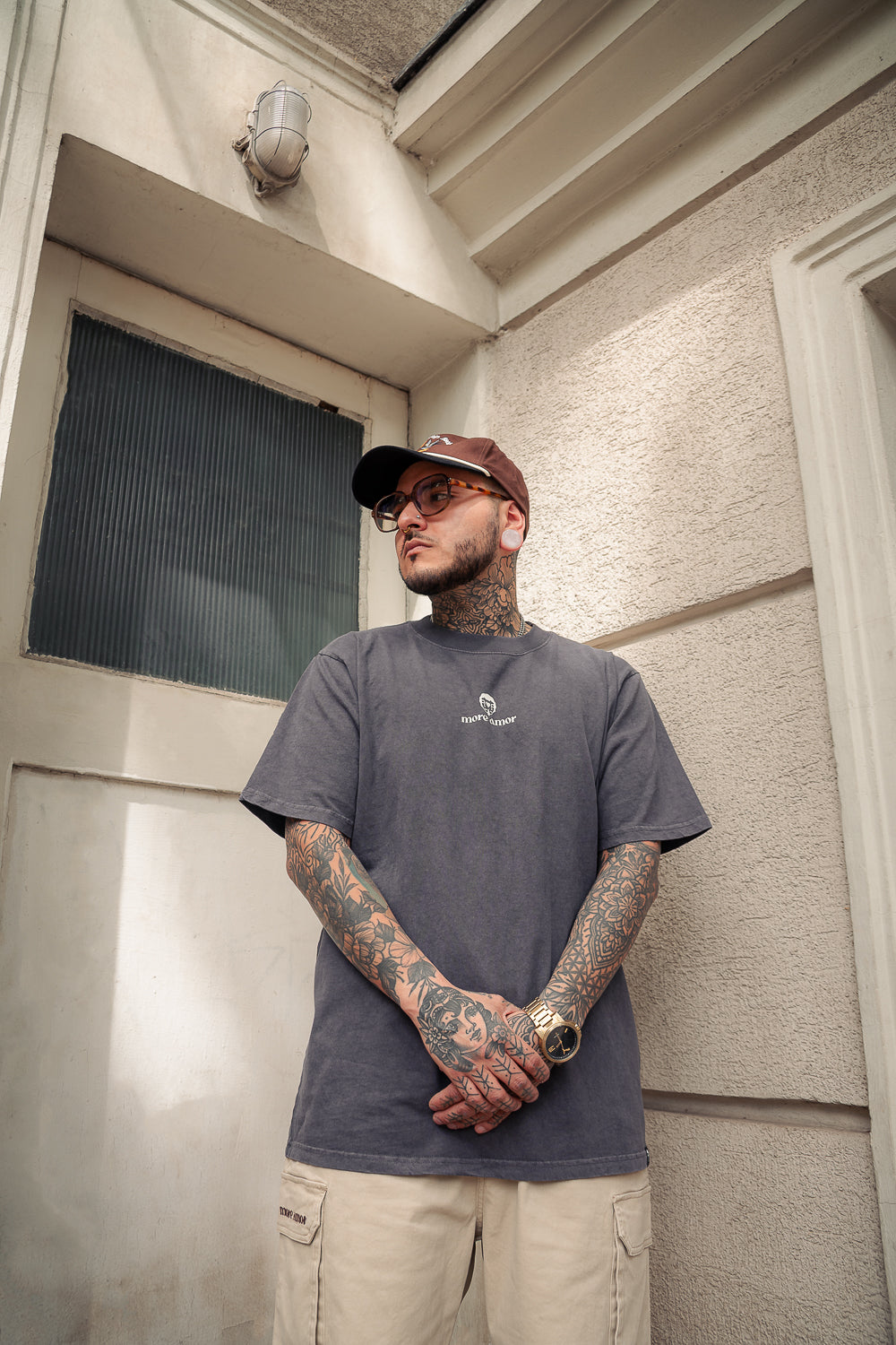 Polera Skull & Fire Gris | 3Sietes