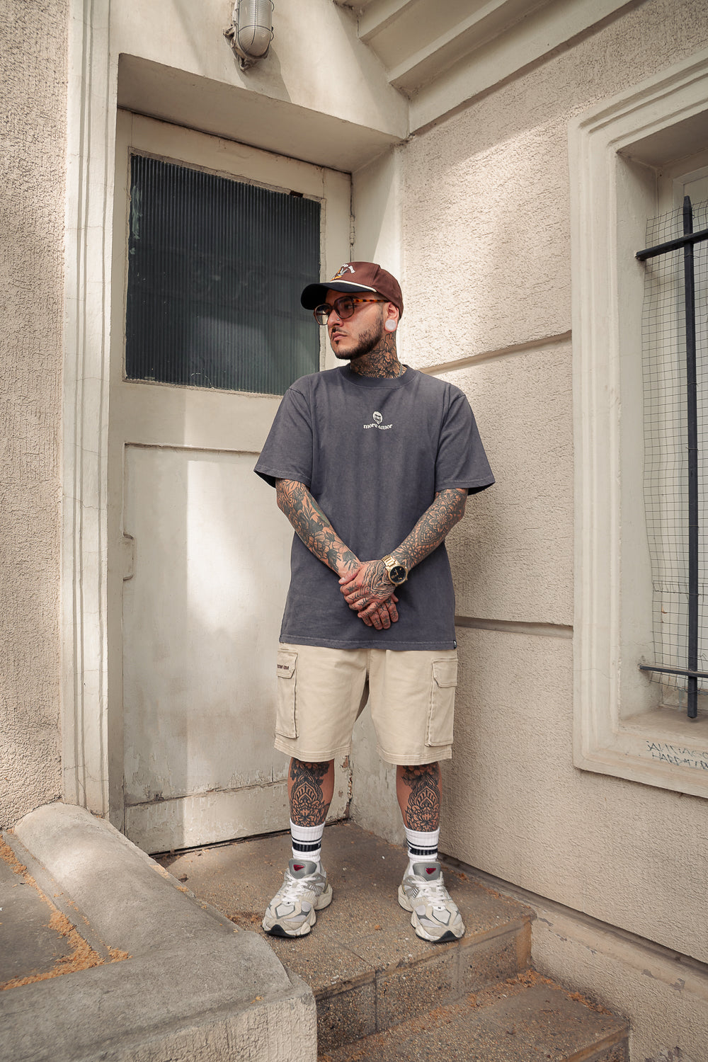 Polera Skull & Fire Gris | 3Sietes