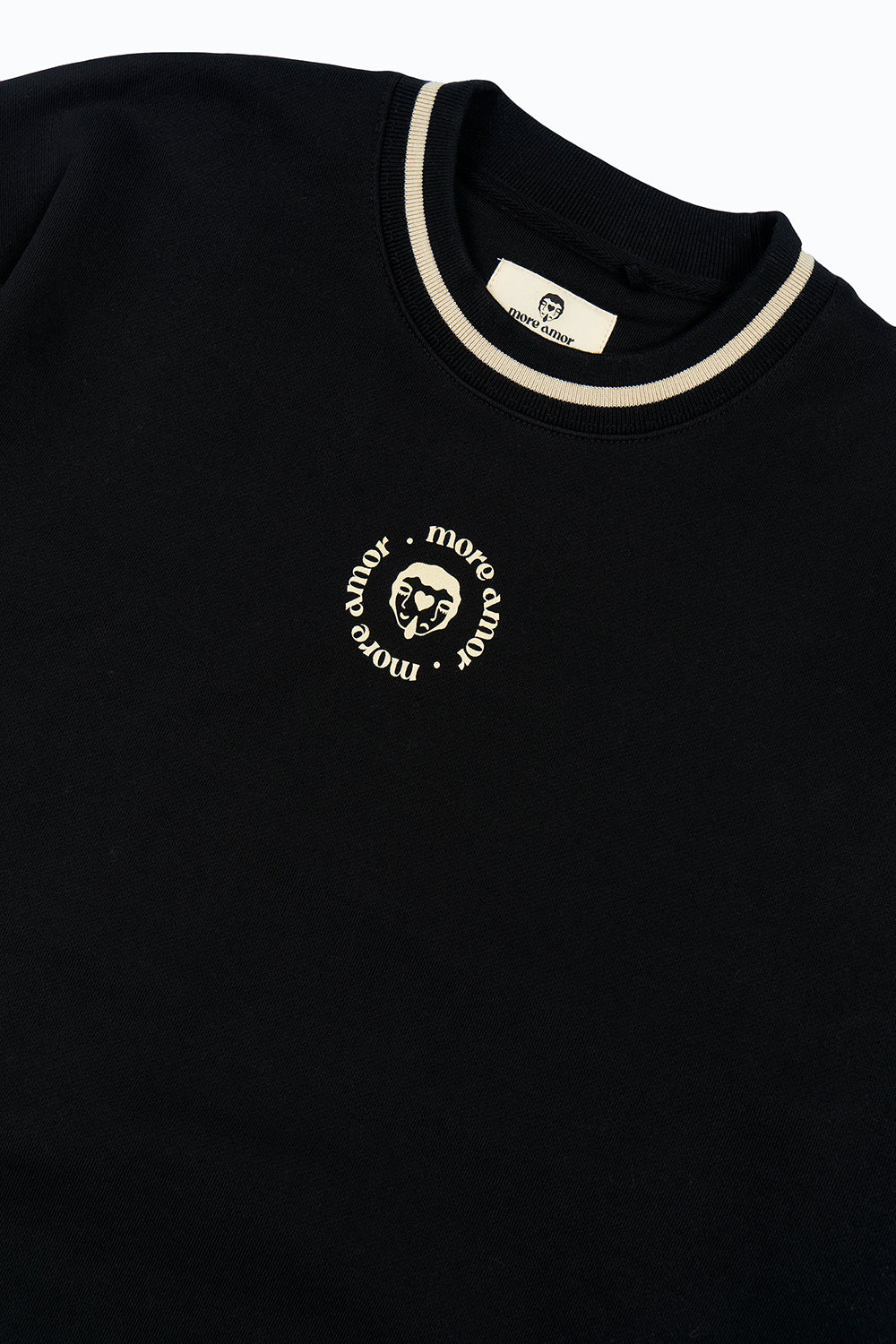 Polerón Crewneck sin Gorro Negro Mujer | More Amor