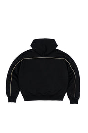 Polerón con Gorro Full Zipper Boxy Negro Hombre | more amor