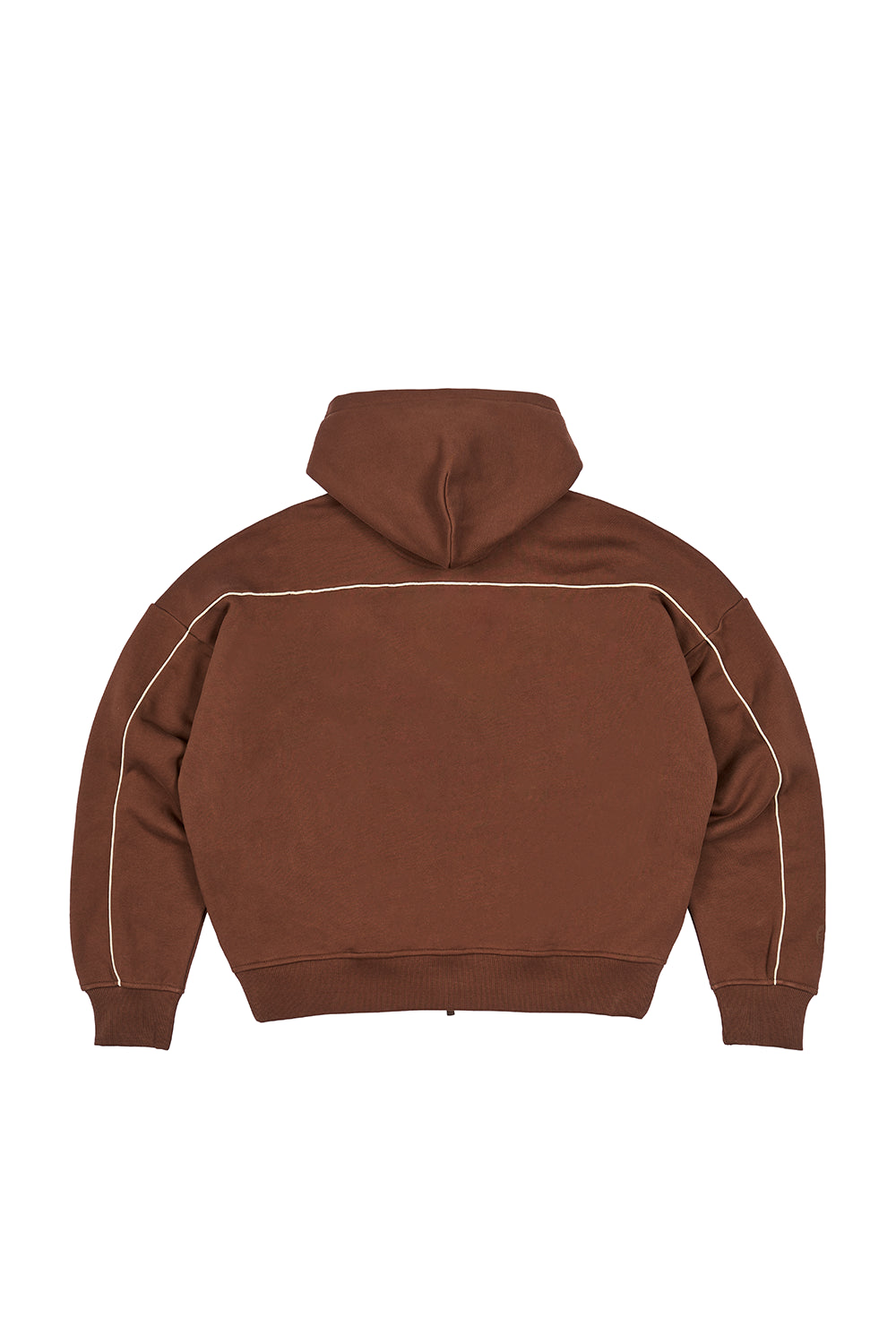 Polerón con Gorro Full Zipper Boxy Café Hombre | more amor