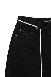 Pantalón Denim Daily Hearts Negro Mujer | more amor