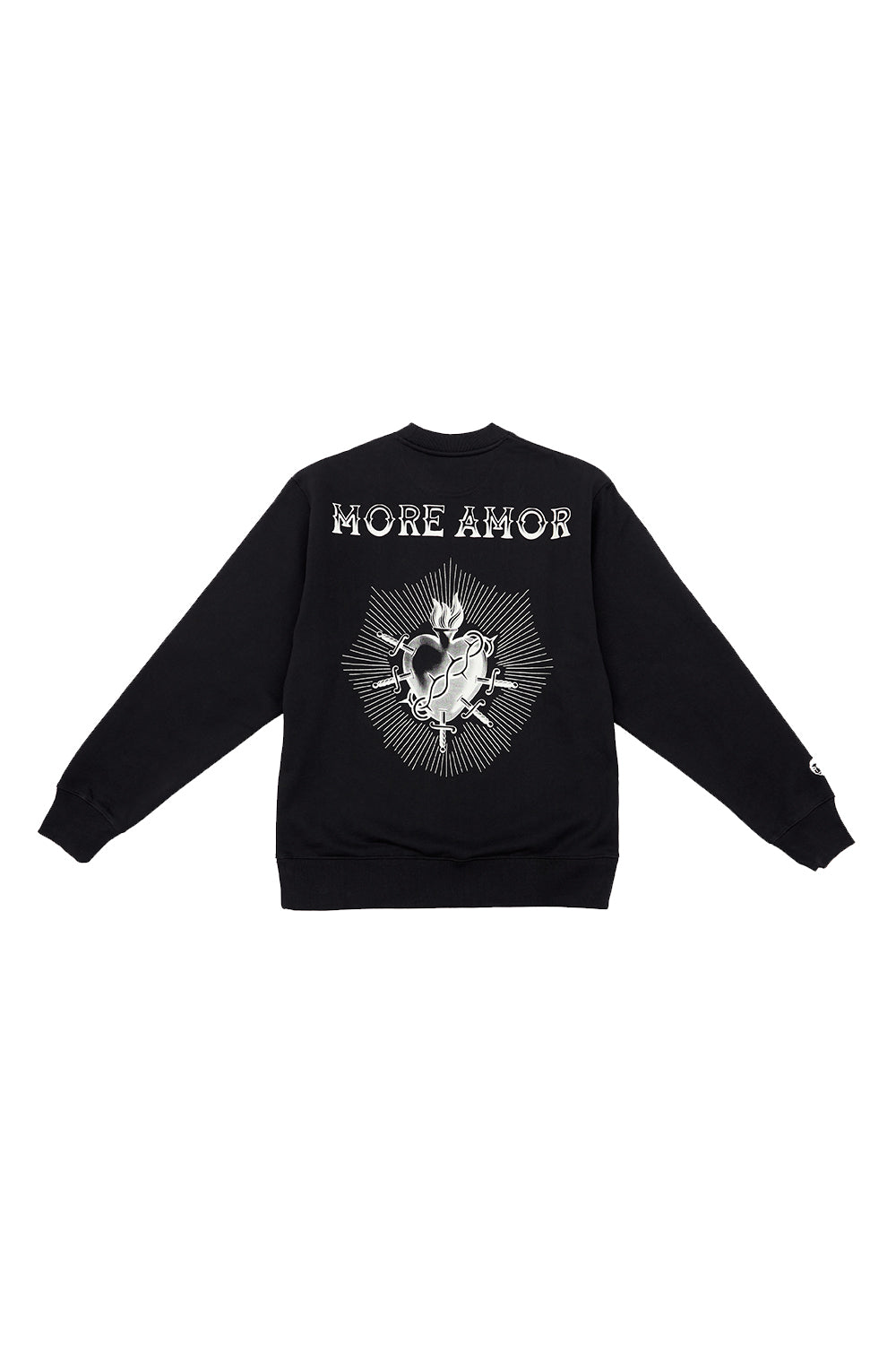 Polerón Crewneck sin Gorro Hombre Sacred Heart Negro | Felipe Nuche