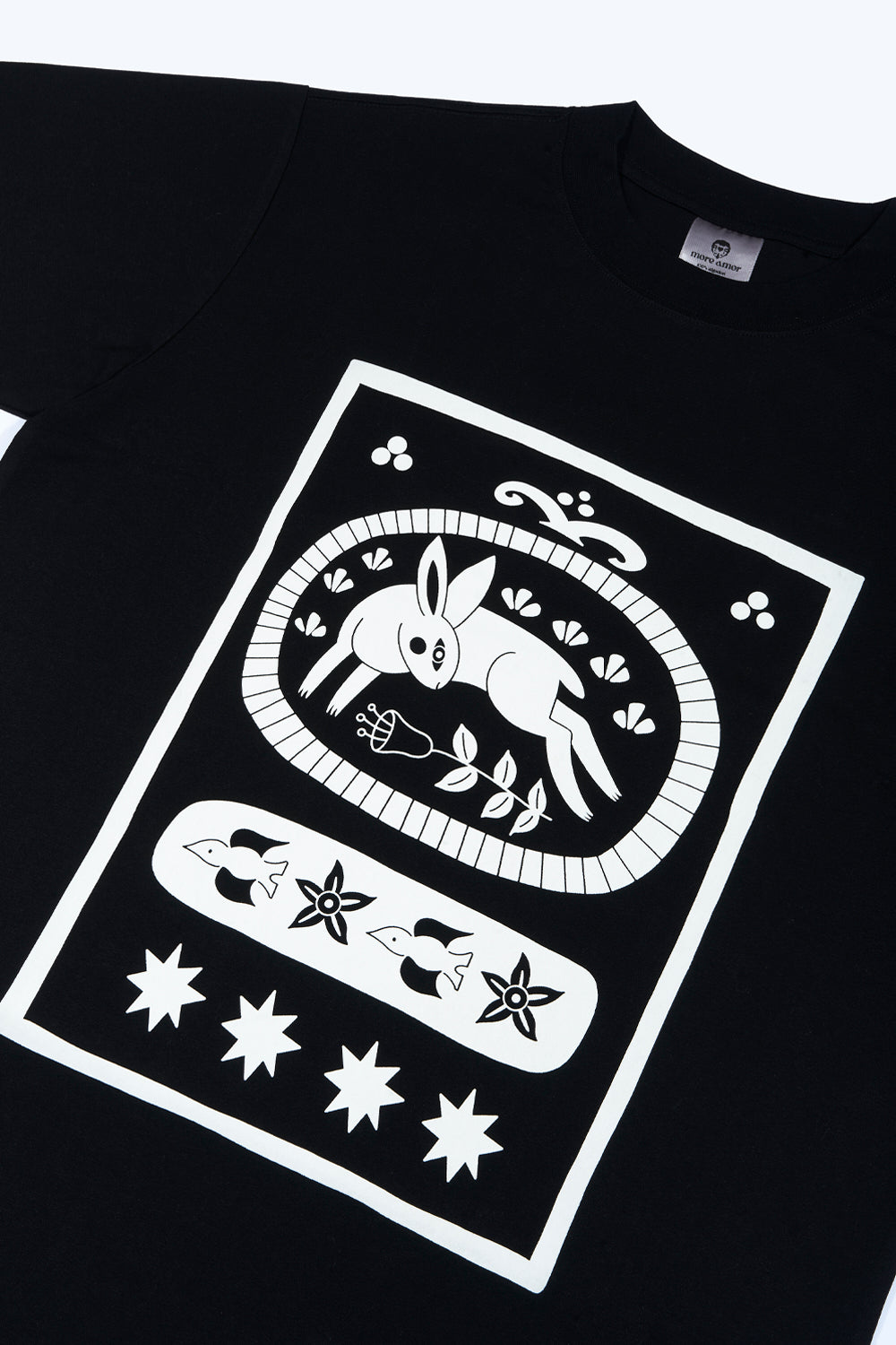 Polera 250 gr Rabbit Rug Negro | Cata Ciro