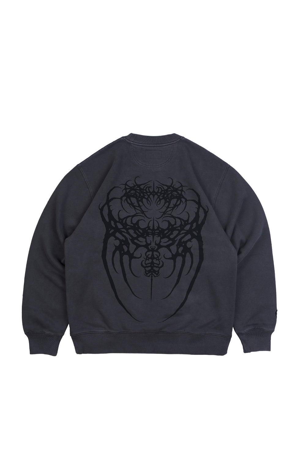 Crewneck Sin Gorro Neotribal Spine Gris | Simon Noctem
