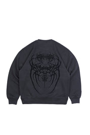 Crewneck Sin Gorro Neotribal Spine Gris | Simon Noctem